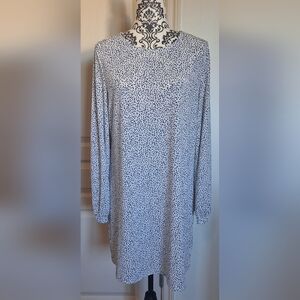 George size large white and black spotted dress